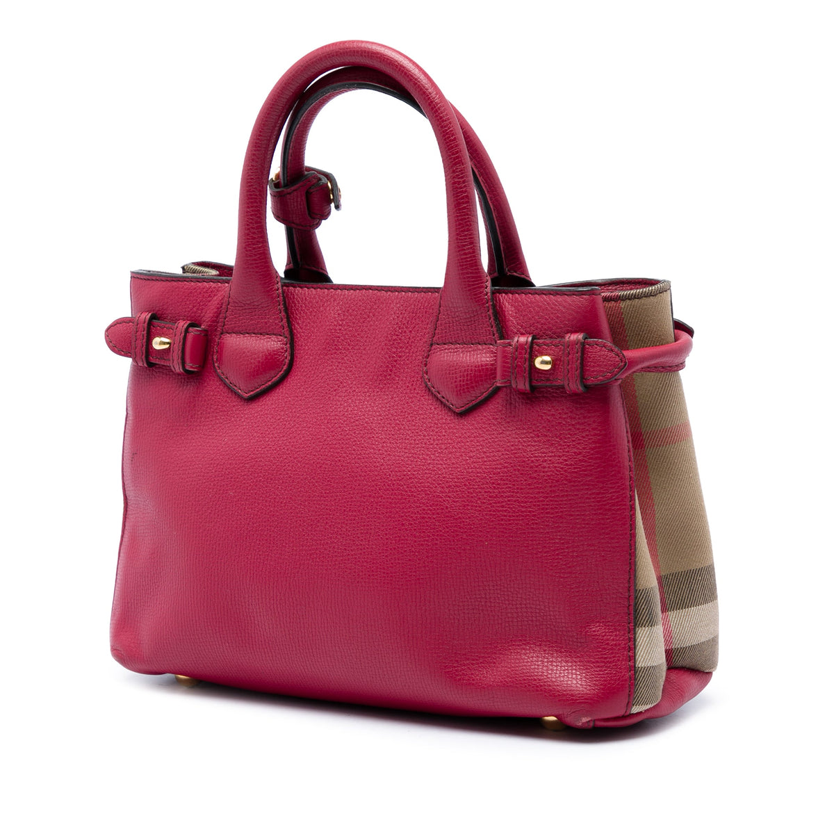 Burberry Small Grainy Calfskin and House Check Banner Satchel