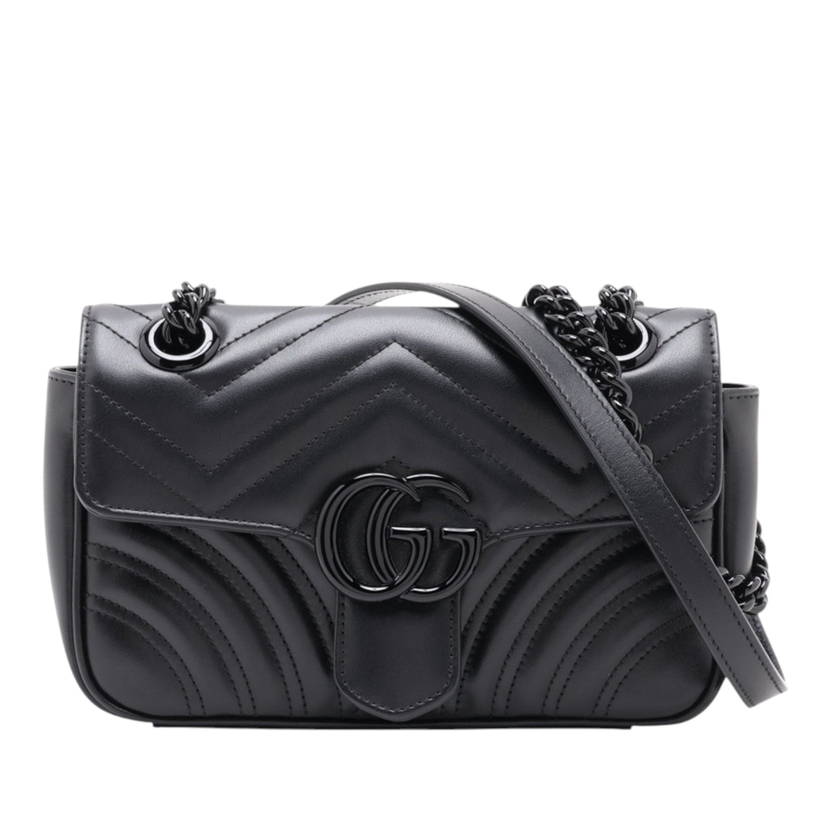 Gucci Small GG Marmont Matelasse Calfskin Monochrome Shoulder Bag