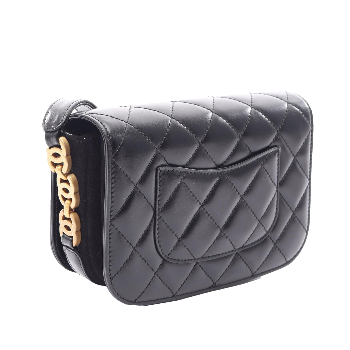 Chanel Mini Quilted Shiny Calfskin Messenger Bag