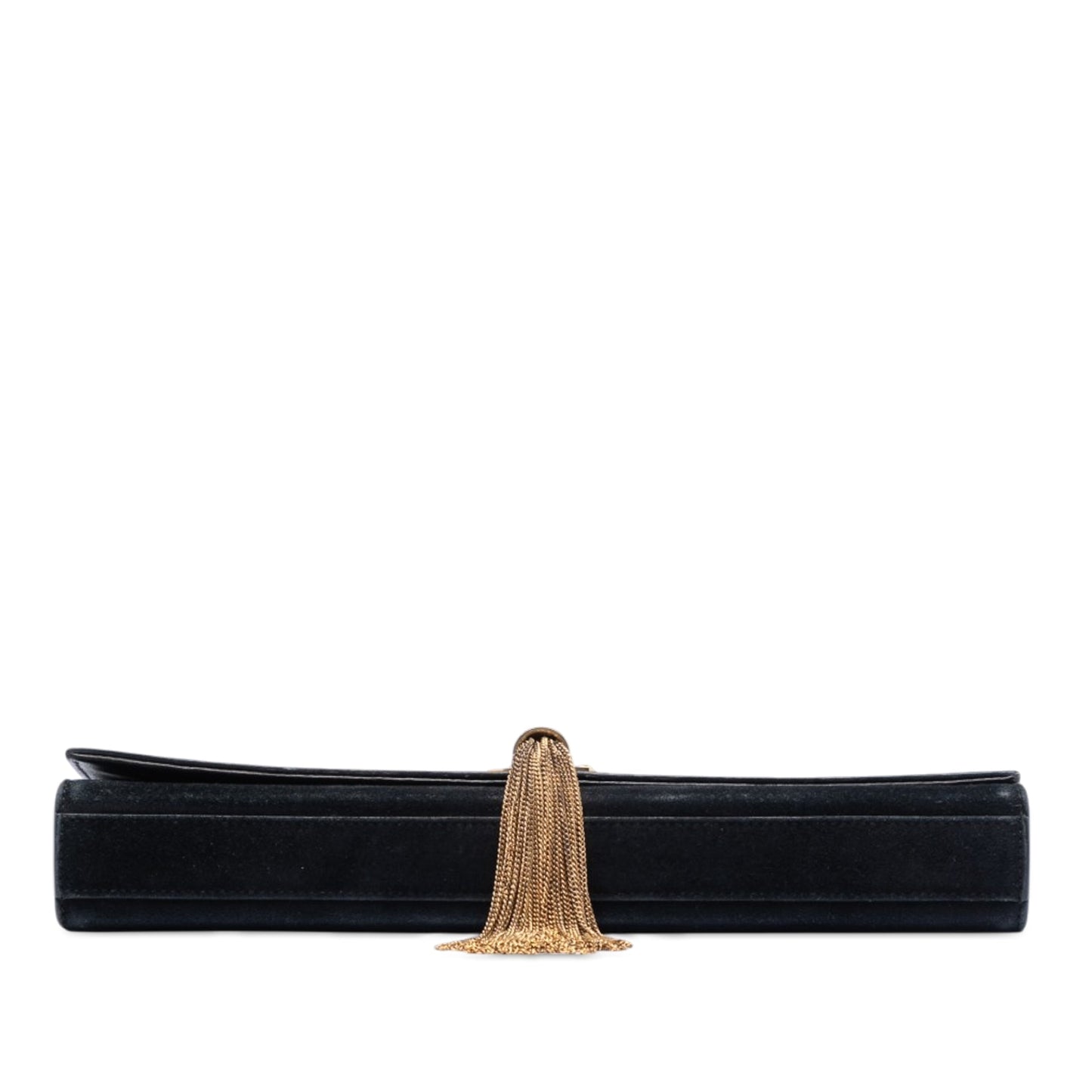 Saint Laurent Suede Monogram Kate Tassel Clutch