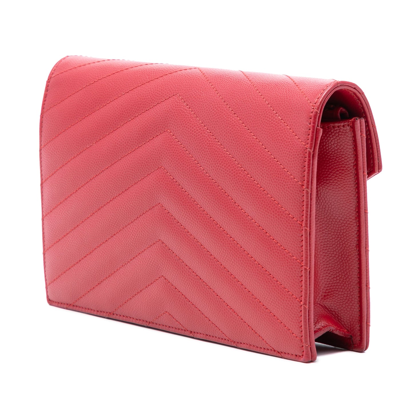 Saint Laurent Grain De Poudre Cassandre Envelope Chain Wallet