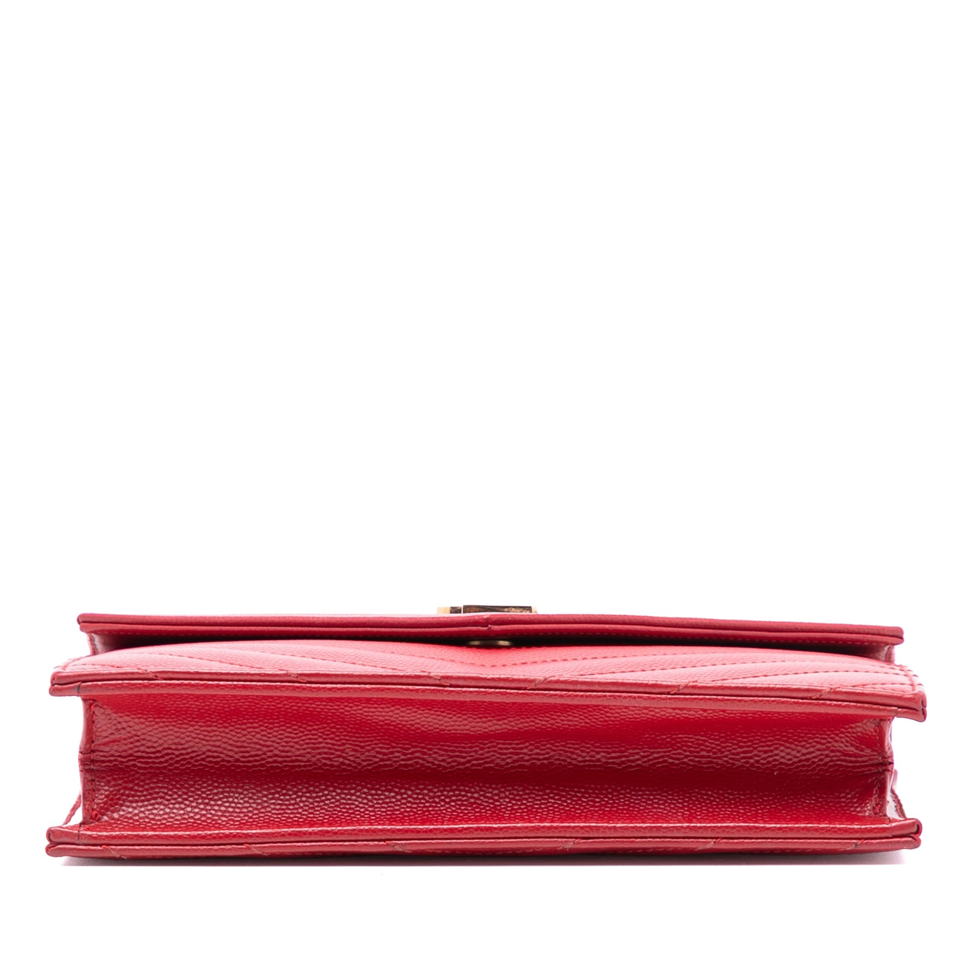 Saint Laurent Grain De Poudre Cassandre Envelope Chain Wallet