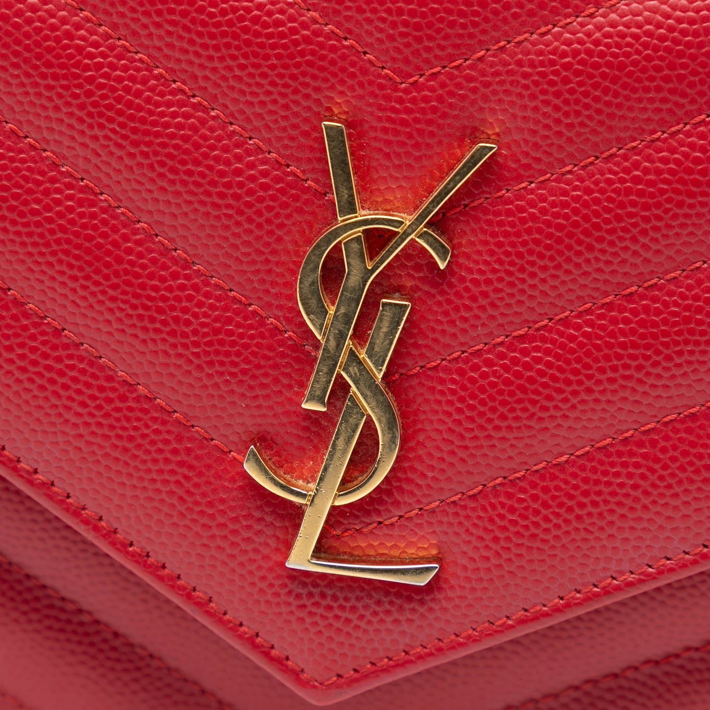 Saint Laurent Grain De Poudre Cassandre Envelope Chain Wallet