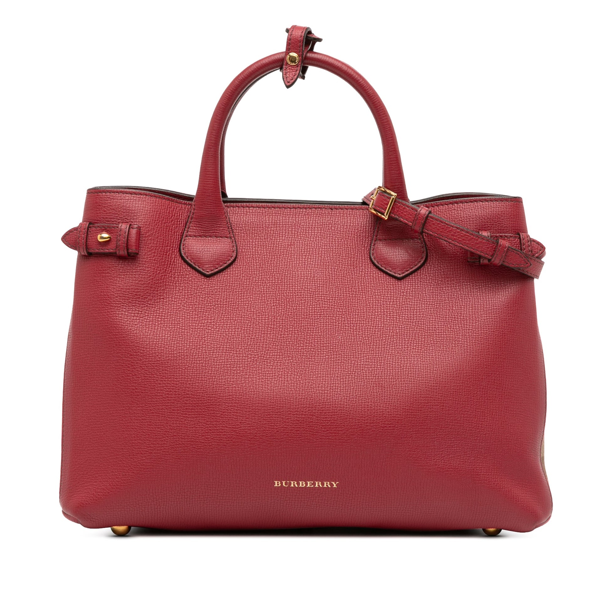 Burberry Medium Leather and House Check Banner Satchel