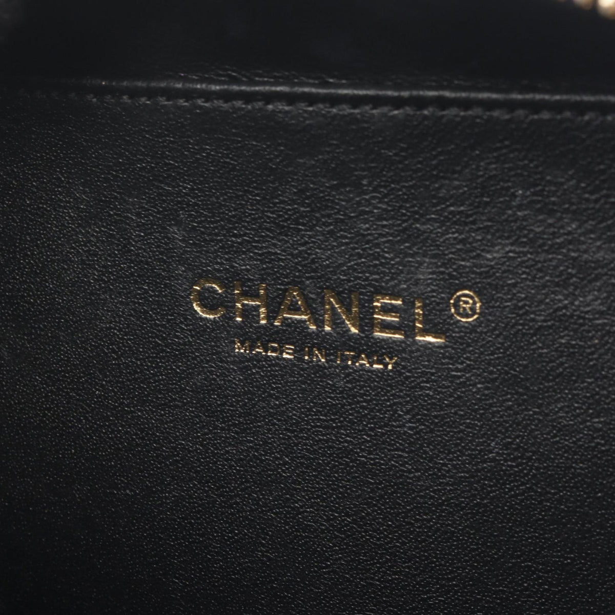 Chanel Small Caviar CC Filigree Vanity Case — Black