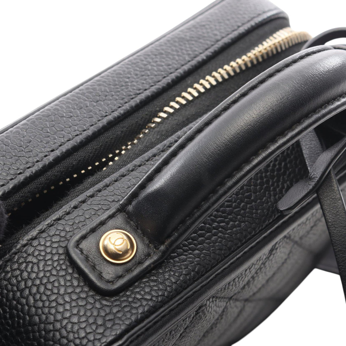 Chanel Small Caviar CC Filigree Vanity Case — Black
