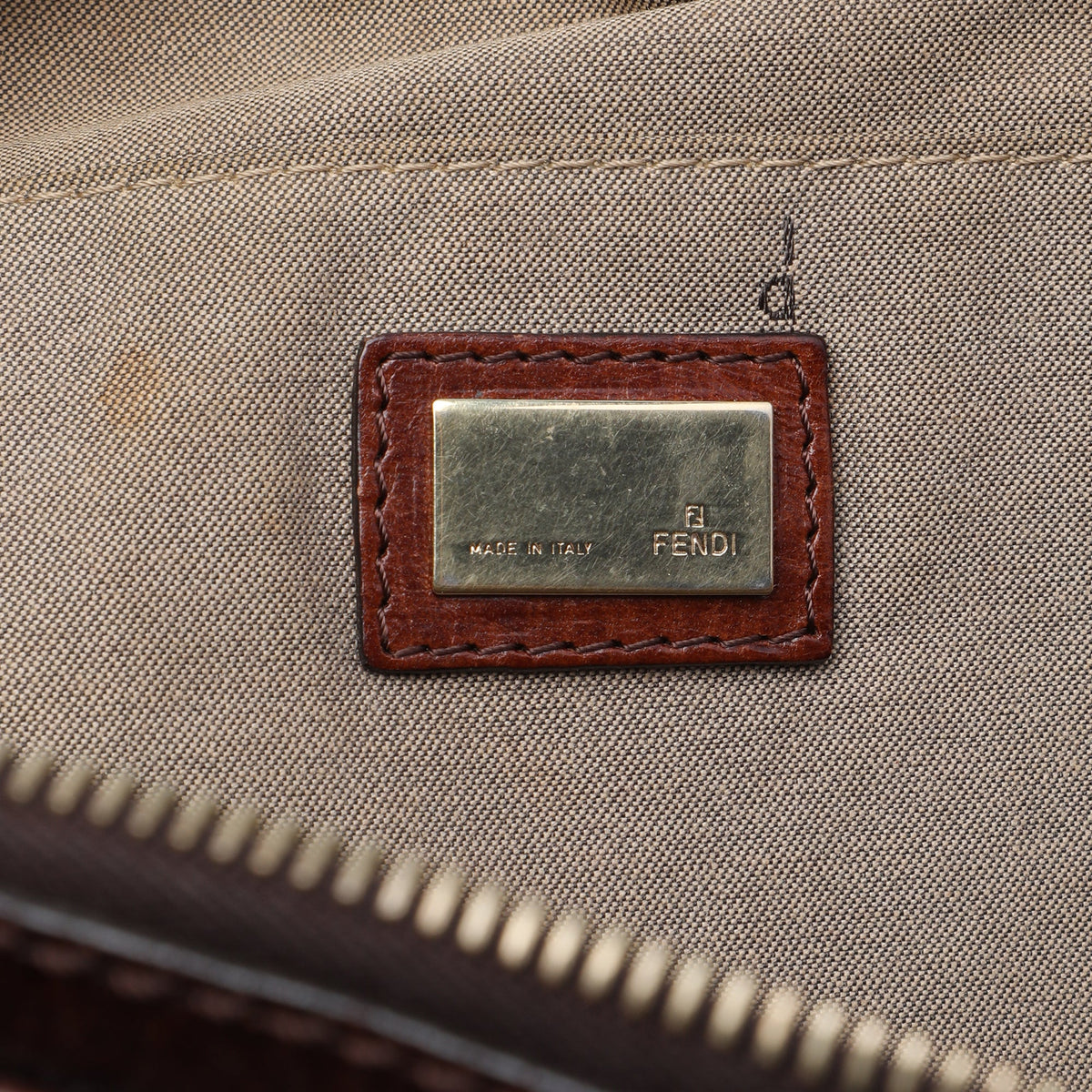 Fendi Zucchino Canvas Shoulder Bag