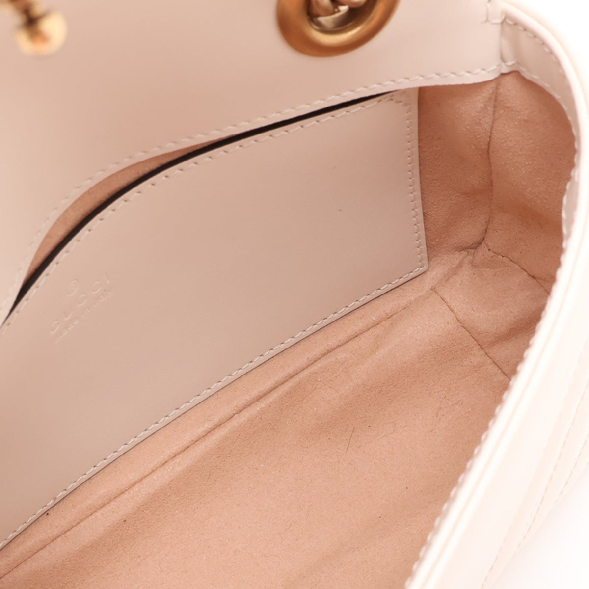 Gucci Small GG Marmont Matelasse Calfskin Shoulder Bag — White