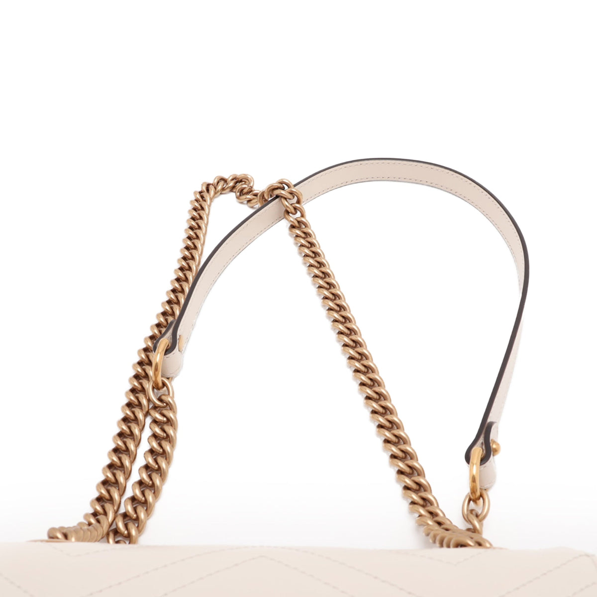 Gucci Small GG Marmont Matelasse Calfskin Shoulder Bag — White
