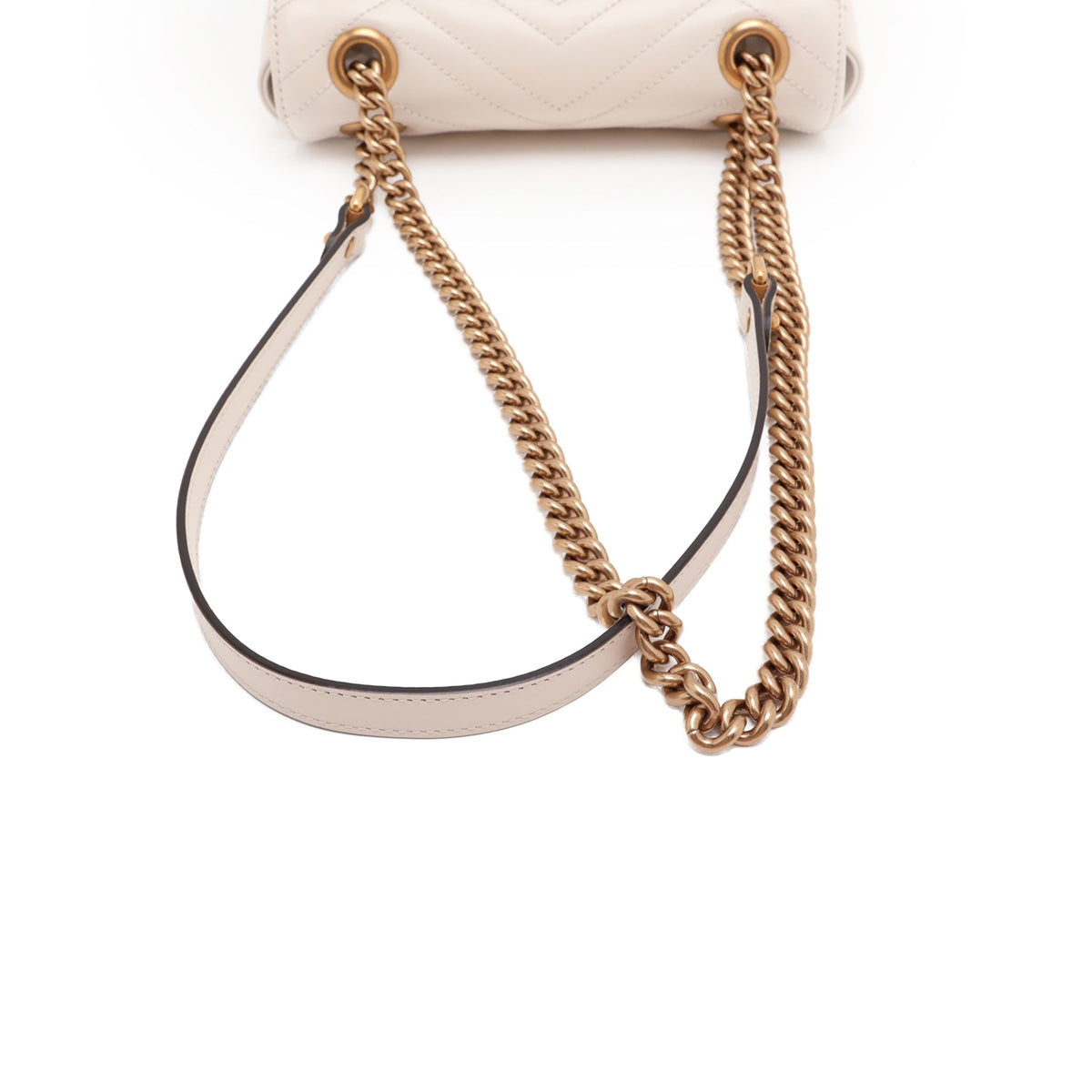Gucci Small GG Marmont Matelasse Calfskin Shoulder Bag — White