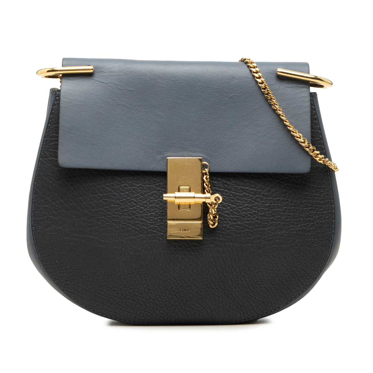 Chloé Small Bicolor Smooth and Grained Calfskin Drew Crossbody