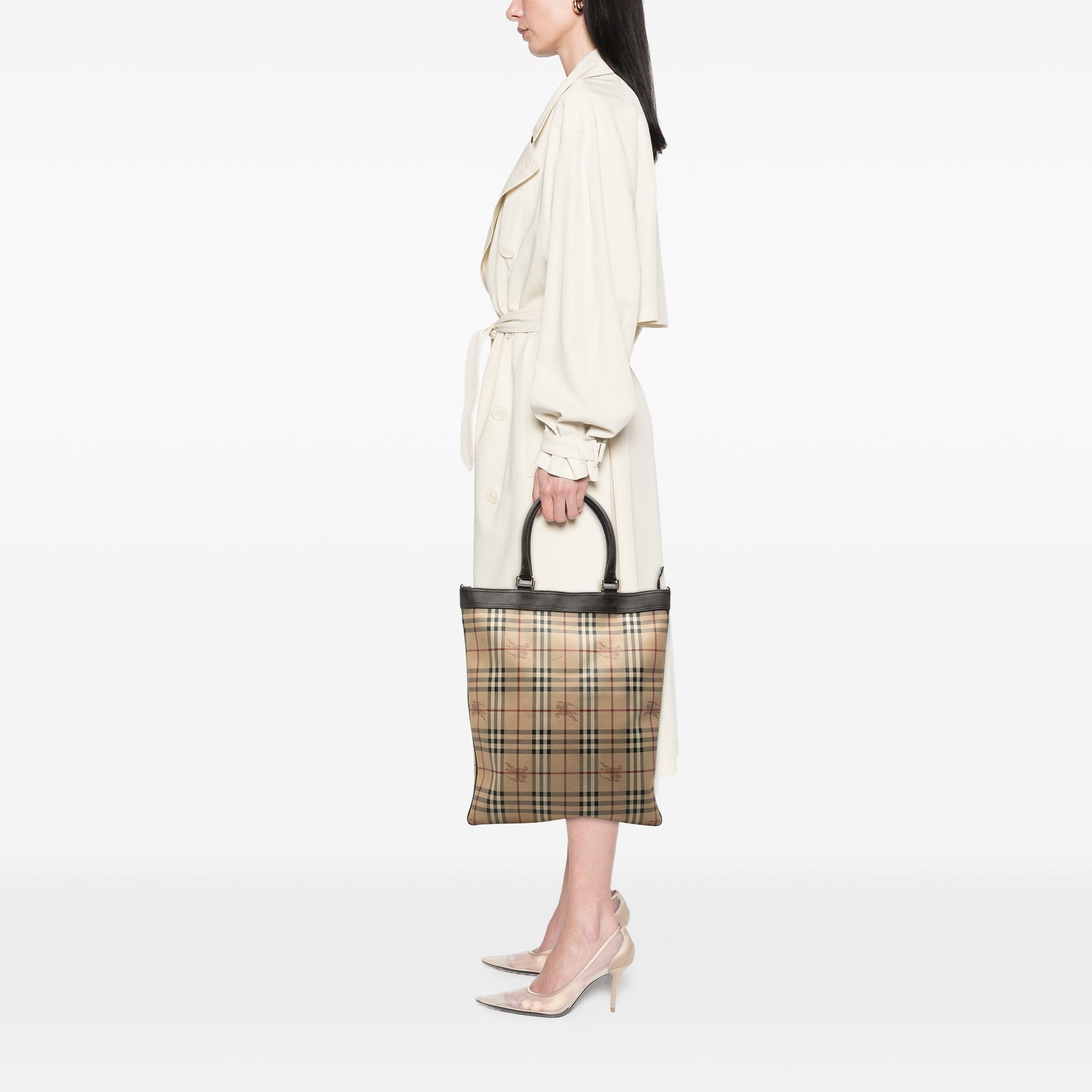 Burberry Haymarket Check Coated Canvas Tote