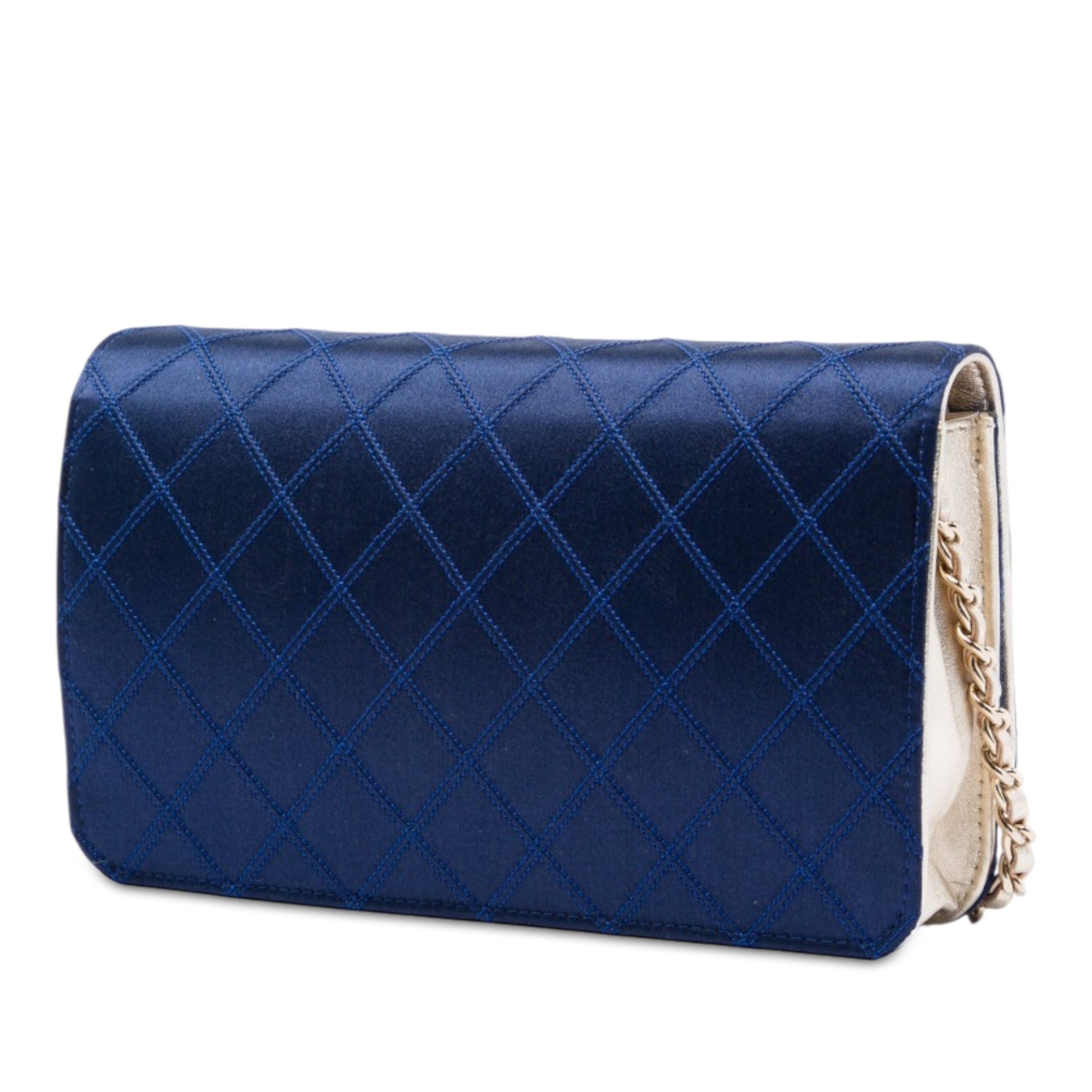 Chanel CC Satin Diamond Stitch Wallet On Chain