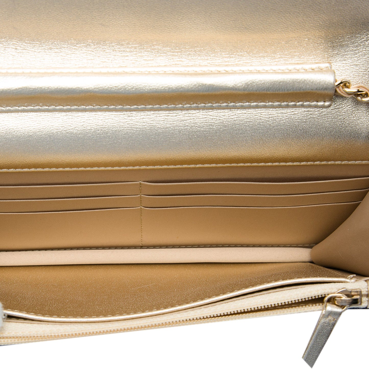 Chanel CC Satin Diamond Stitch Wallet On Chain