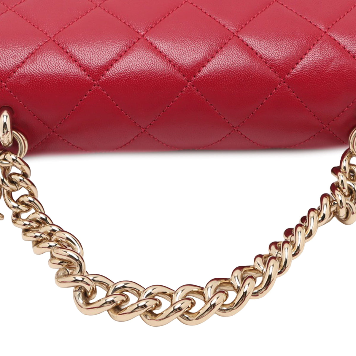 Chanel CC Quilted Lambskin and Tweed Single Flap — Red