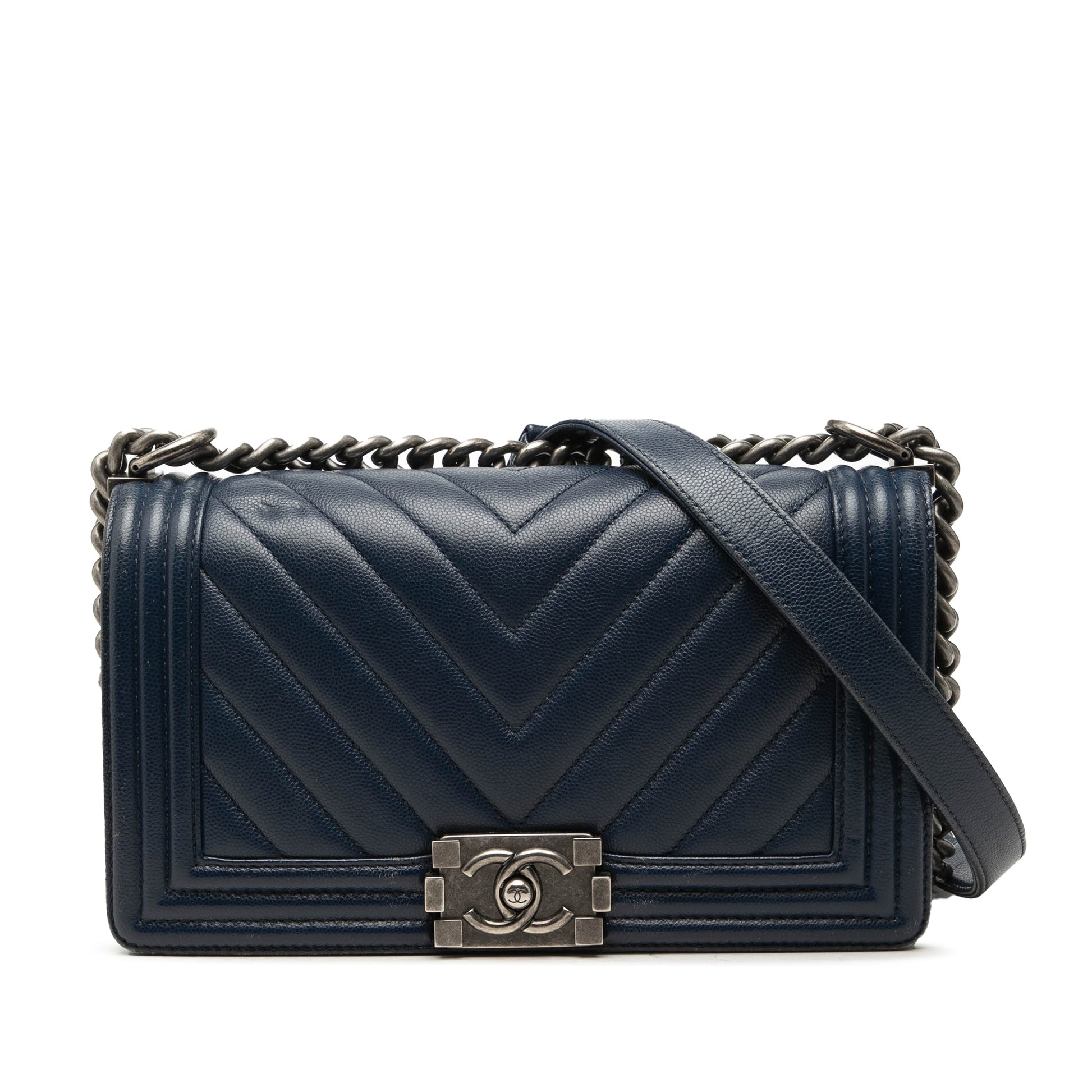Chanel Old Medium Chevron Caviar Boy Flap