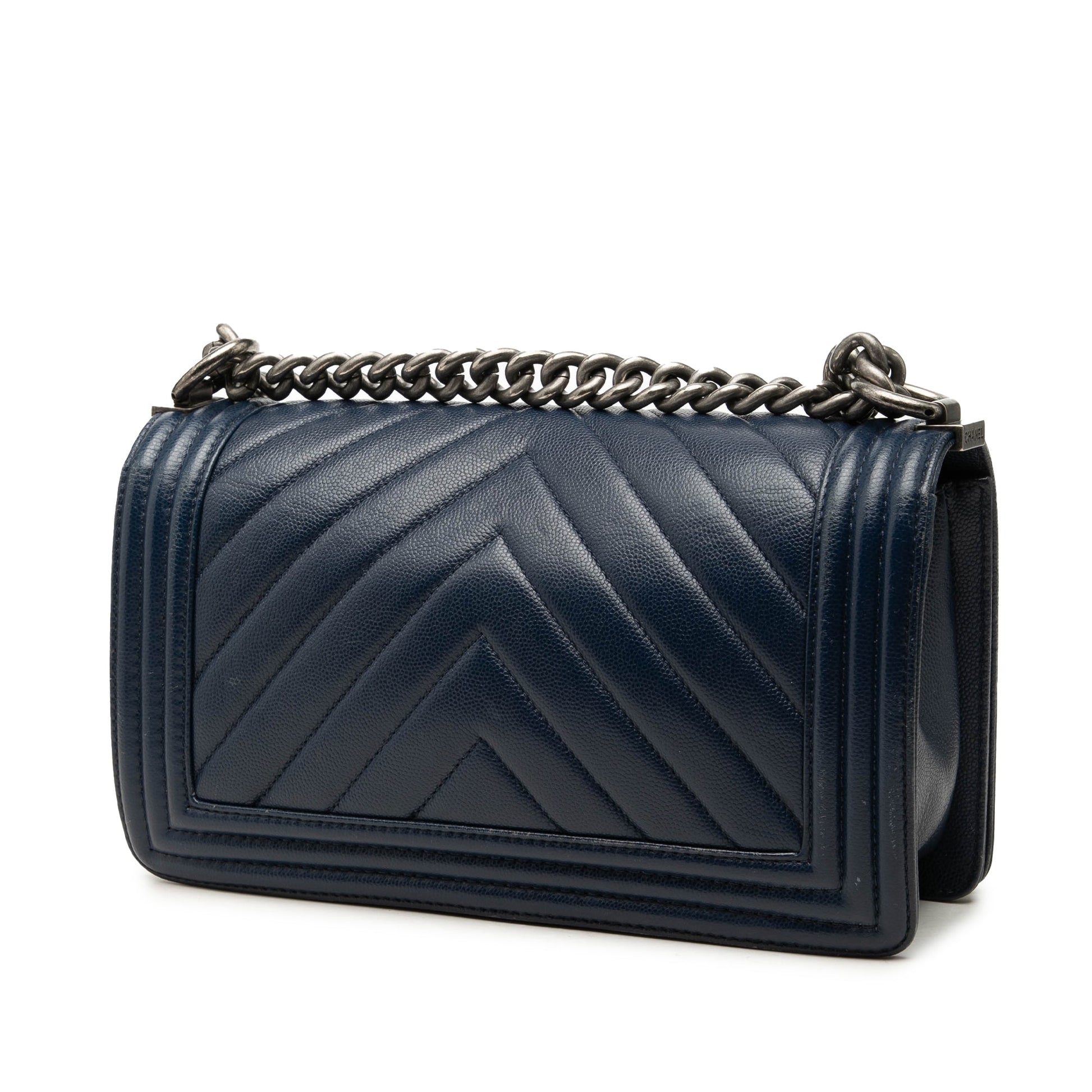 Chanel Old Medium Chevron Caviar Boy Flap