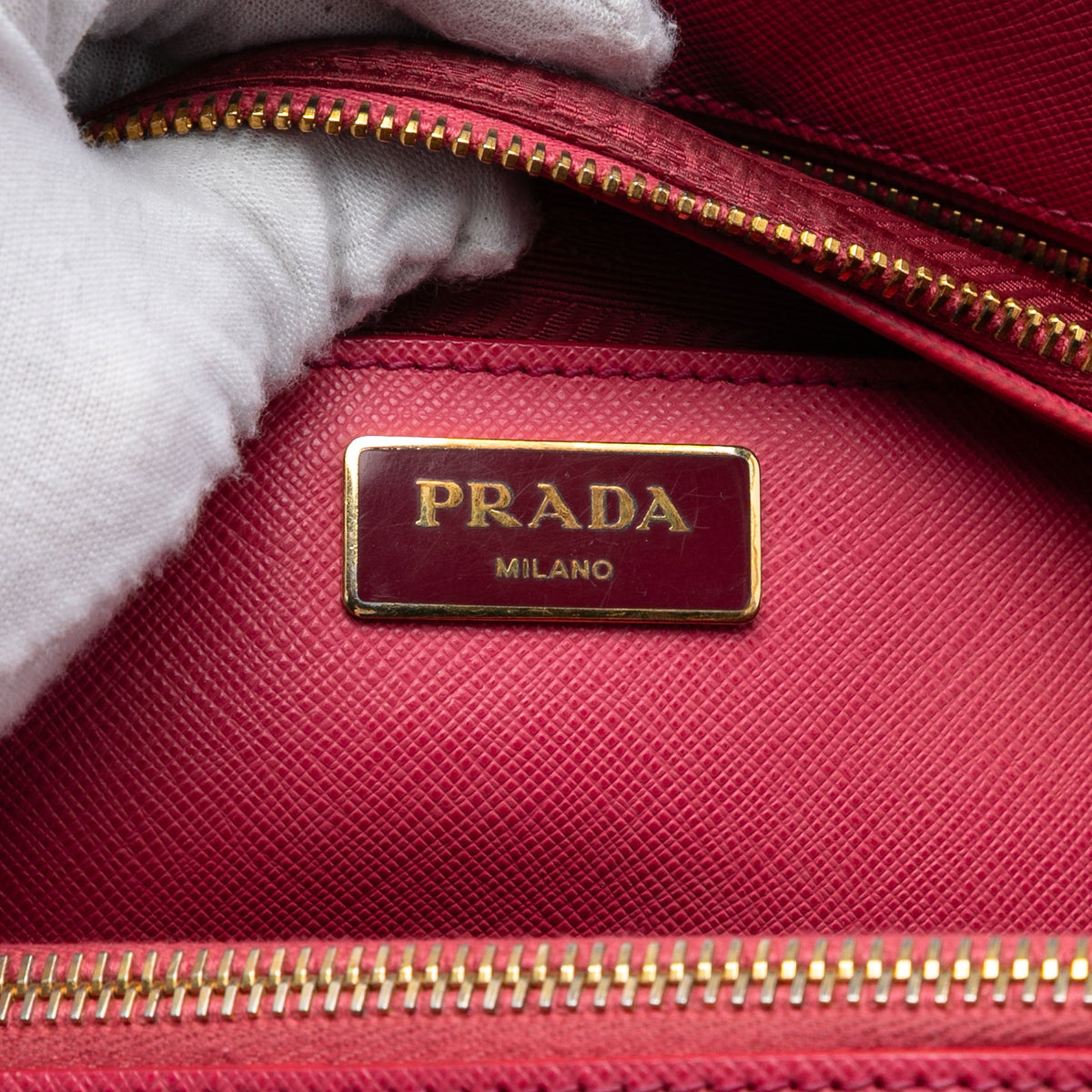 Prada Large Saffiano Lux Galleria Double Zip Satchel