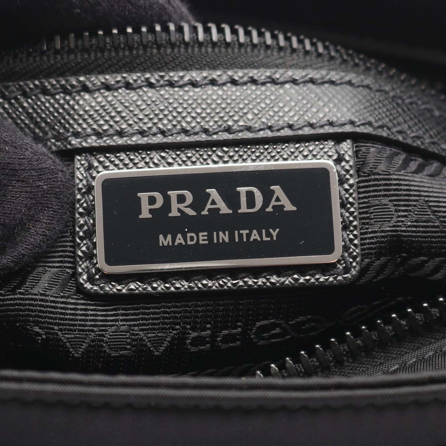 Prada Saffiano Trimmed Re Nylon Crossbody Bag