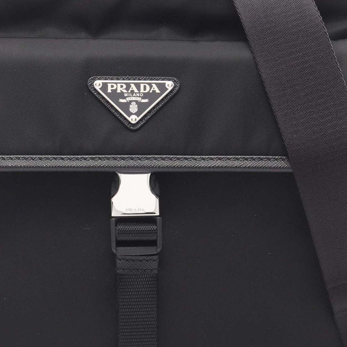 Prada Saffiano Trimmed Re Nylon Crossbody Bag