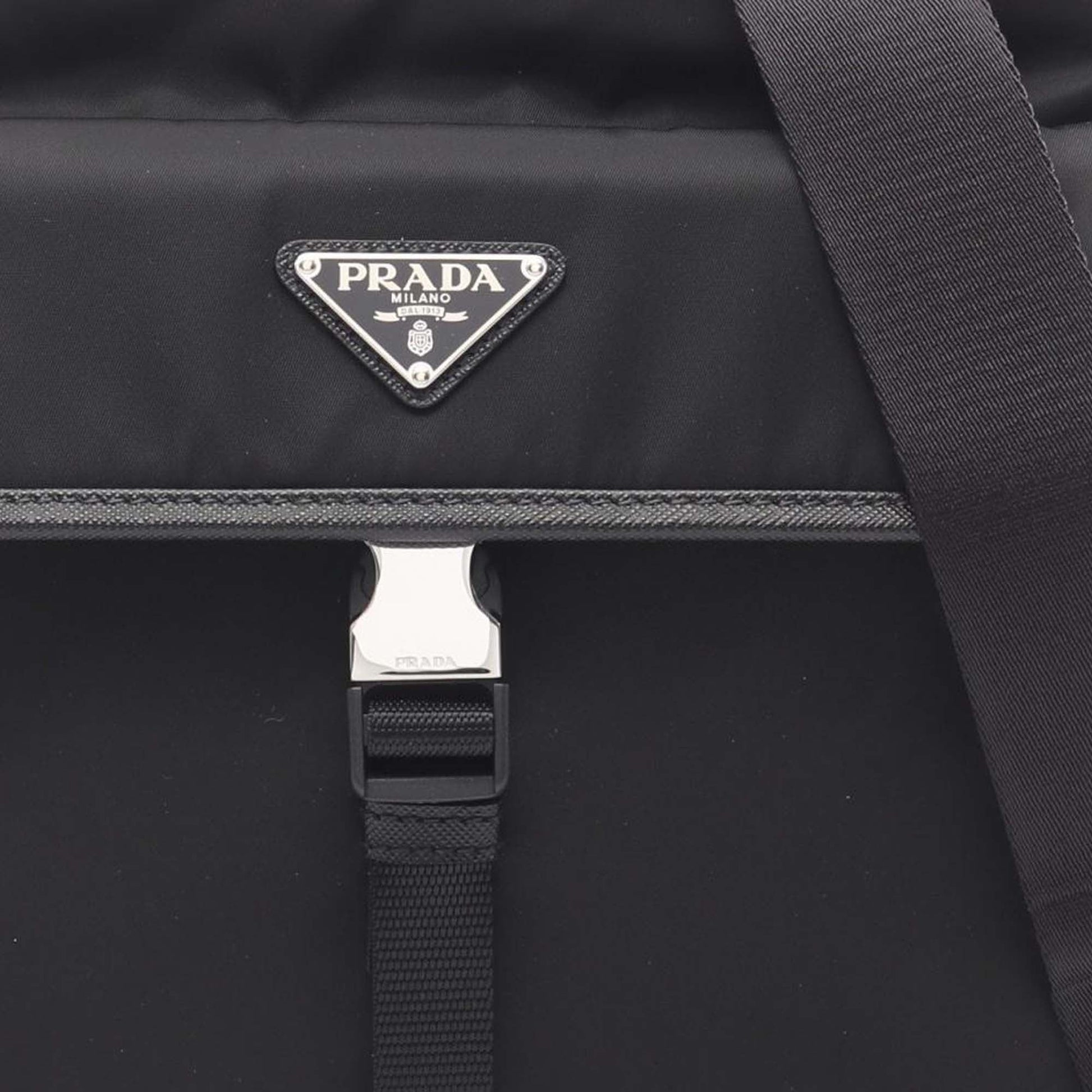 Prada Saffiano Trimmed Re Nylon Crossbody Bag