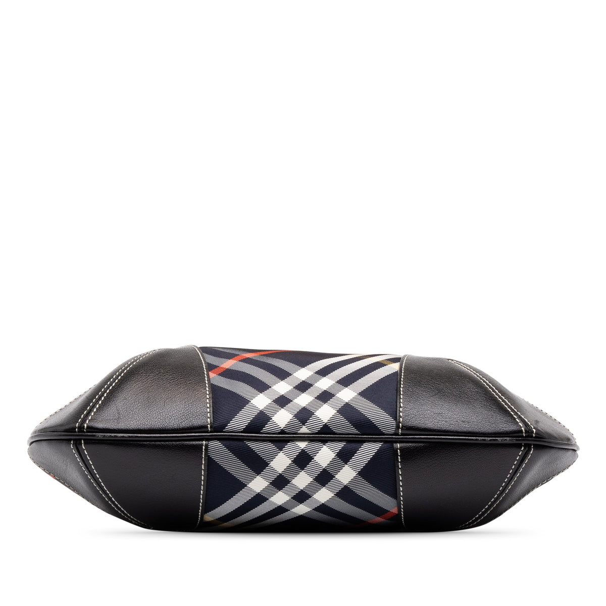 Burberry Supernova Check Nylon Hobo — Blue