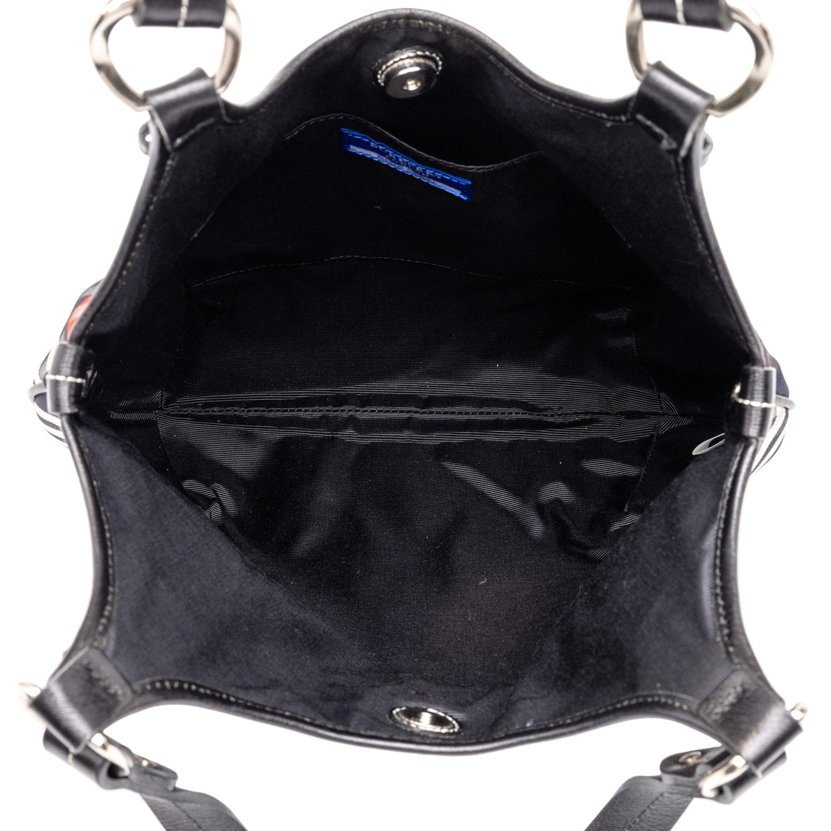 Burberry Supernova Check Nylon Hobo — Blue