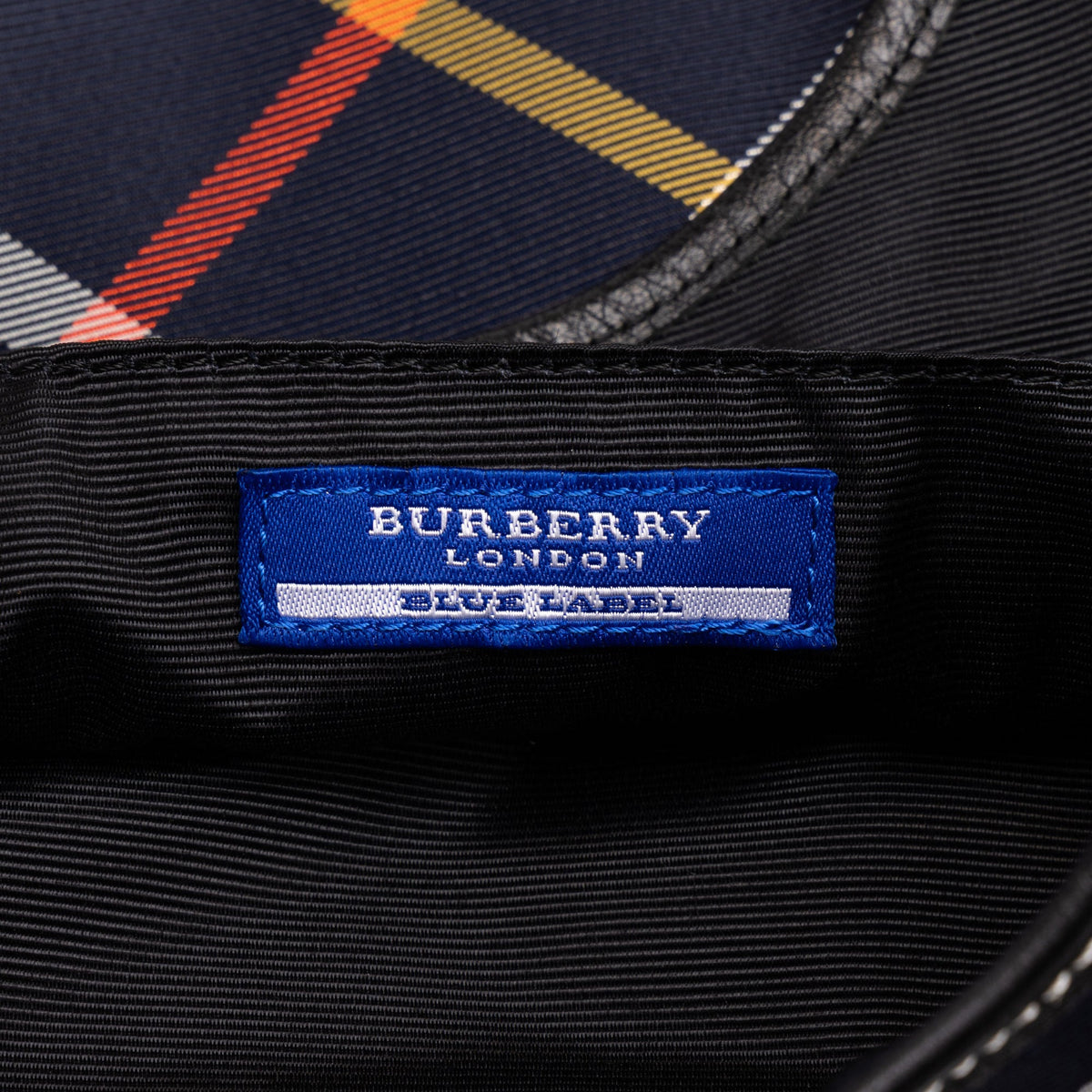 Burberry Supernova Check Nylon Hobo — Blue