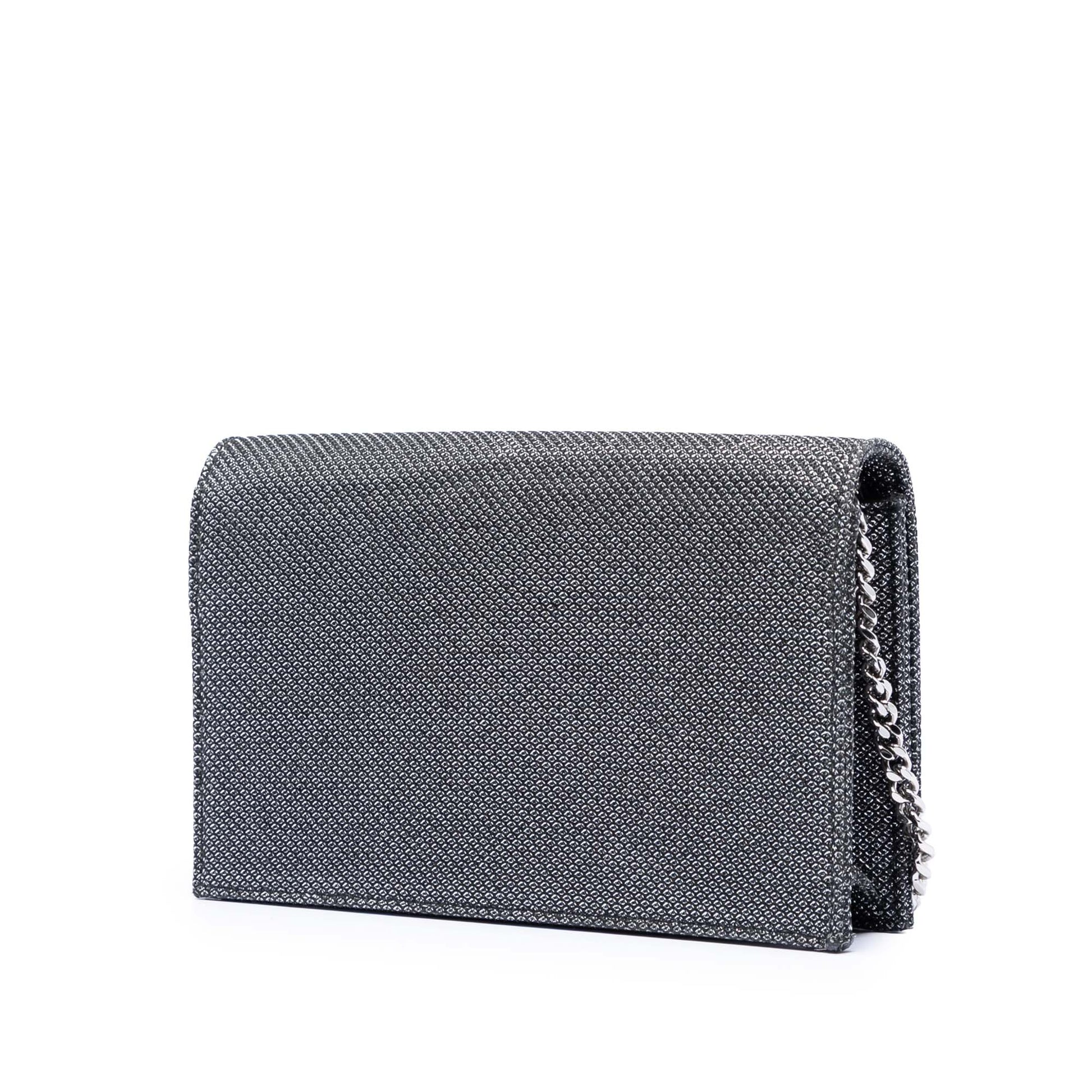 Saint Laurent Metallic Mesh Monogram Tassel Kate Wallet on Chain