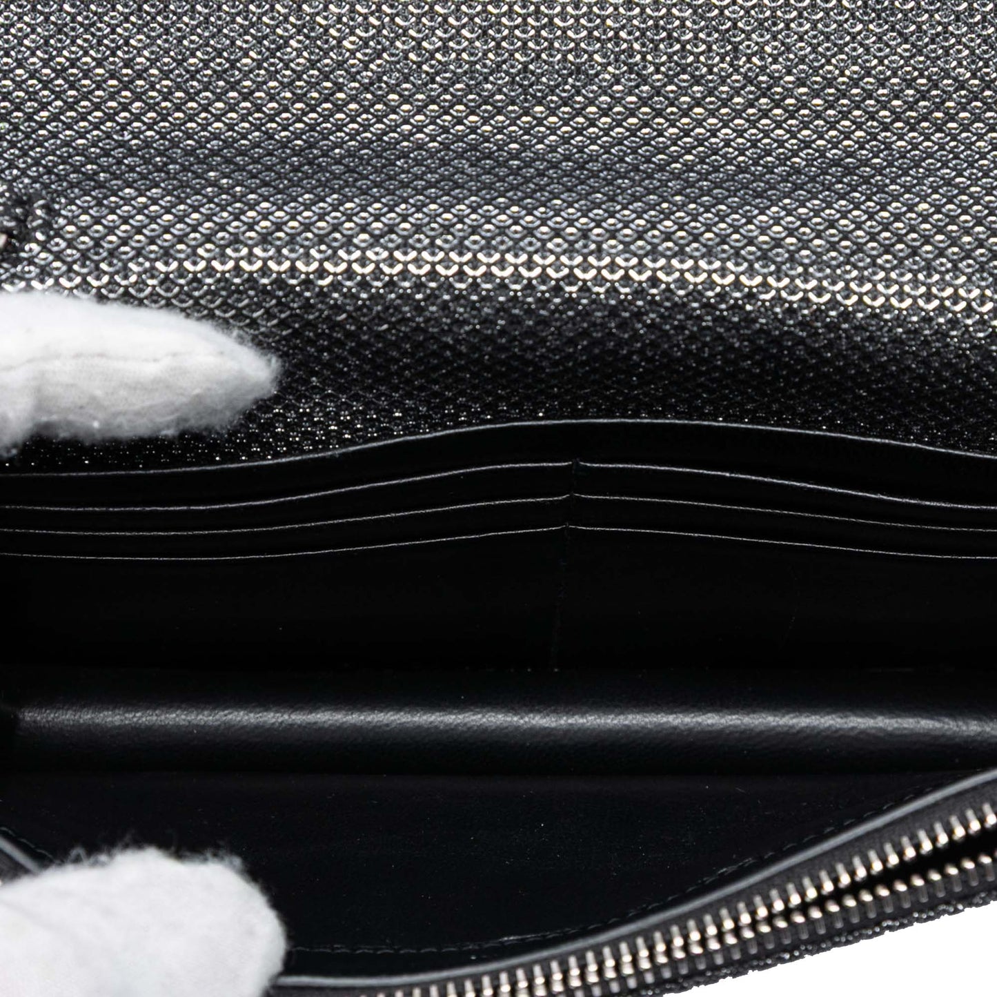 Saint Laurent Metallic Mesh Monogram Tassel Kate Wallet on Chain
