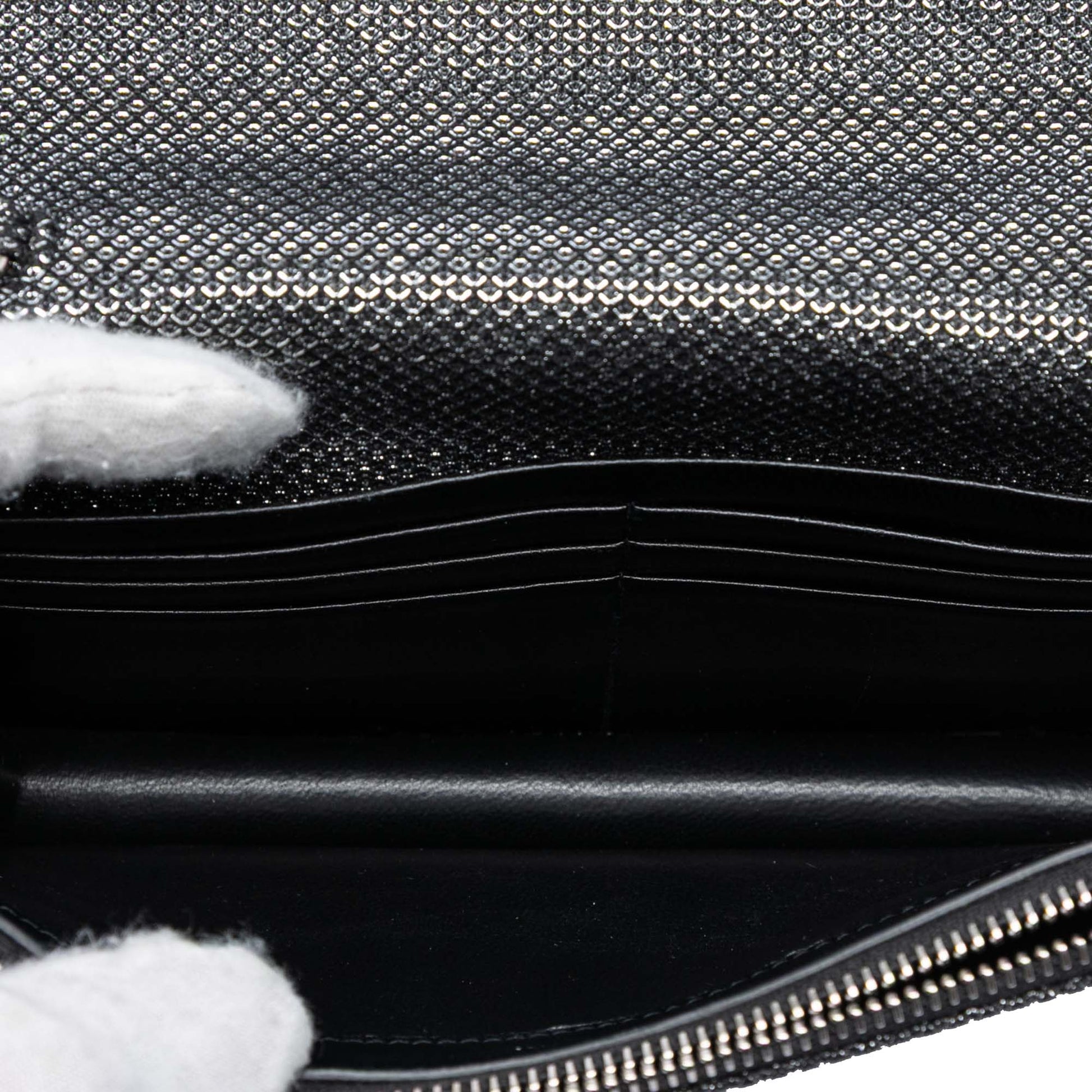 Saint Laurent Metallic Mesh Monogram Tassel Kate Wallet on Chain