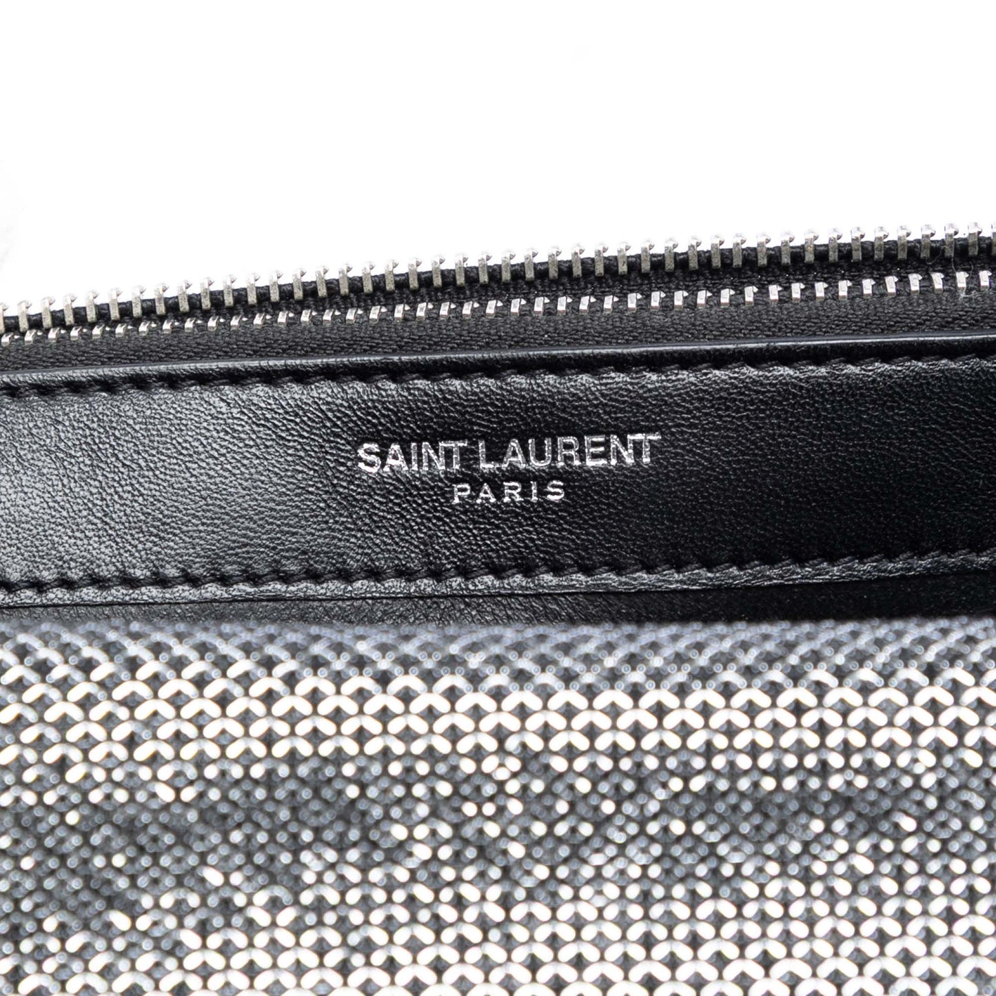 Saint Laurent Metallic Mesh Monogram Tassel Kate Wallet on Chain