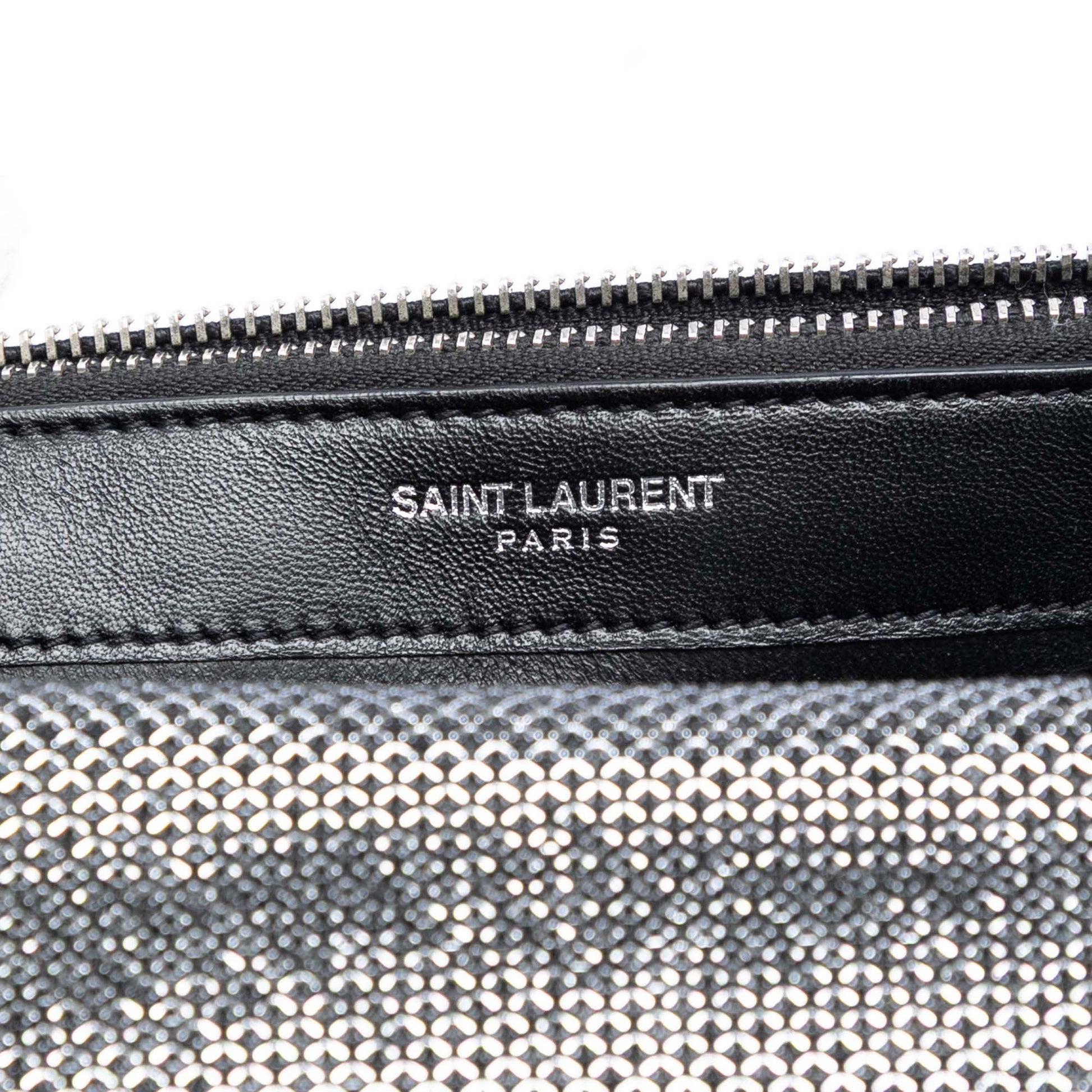 Saint Laurent Metallic Mesh Monogram Tassel Kate Wallet on Chain