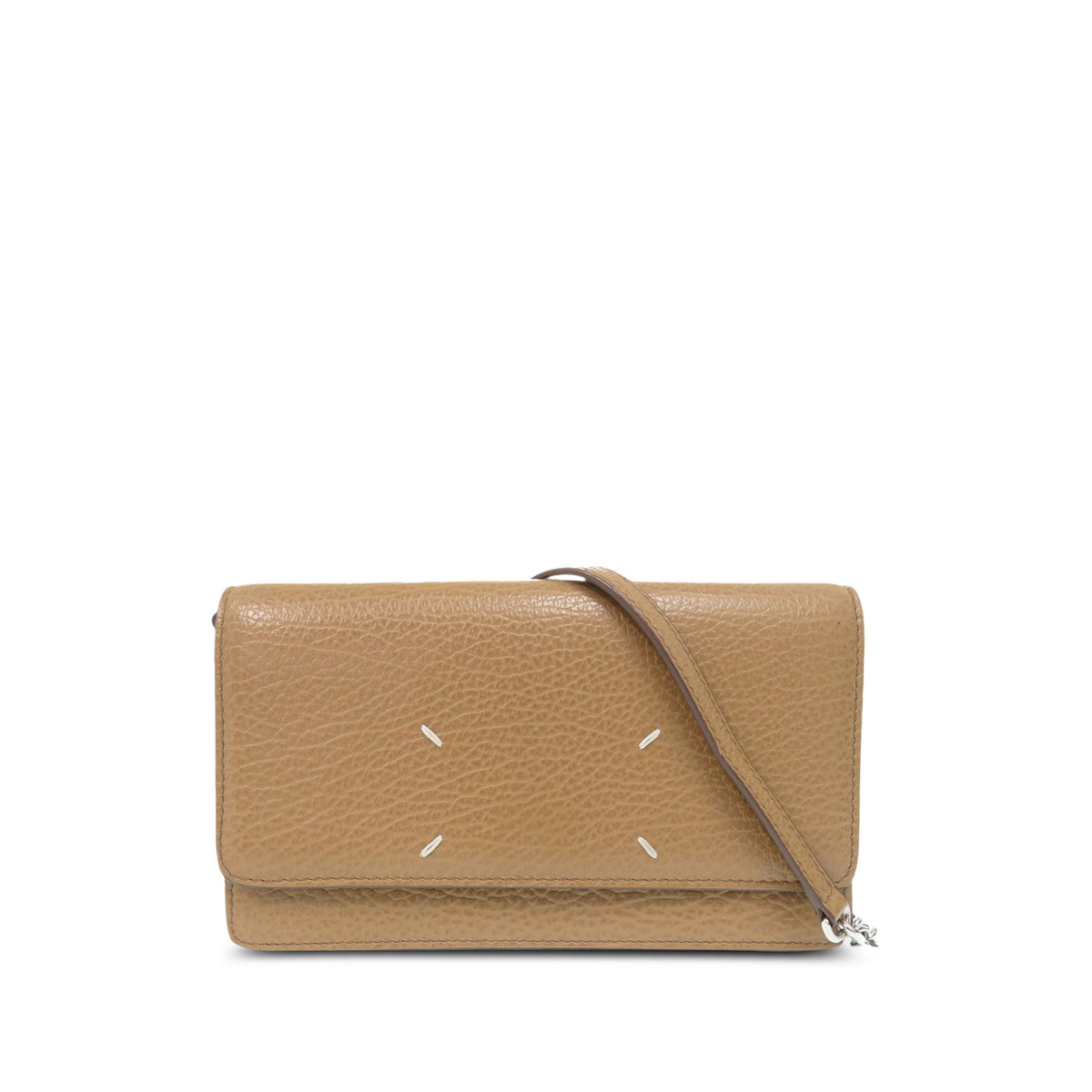 Maison Margiela Leather Wallet on Chain — Brown