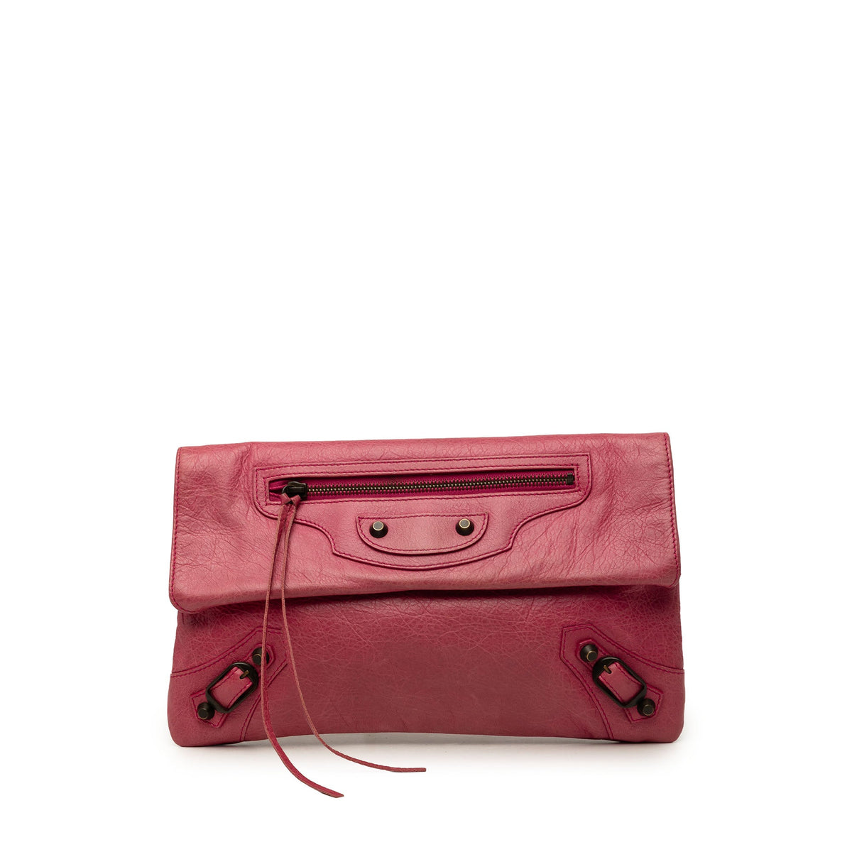 Balenciaga Lambskin Motocross Classic Envelope Clutch