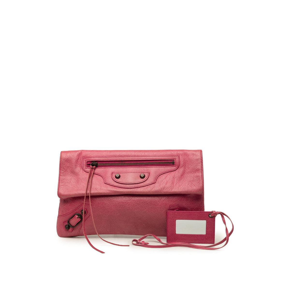 Balenciaga Lambskin Motocross Classic Envelope Clutch