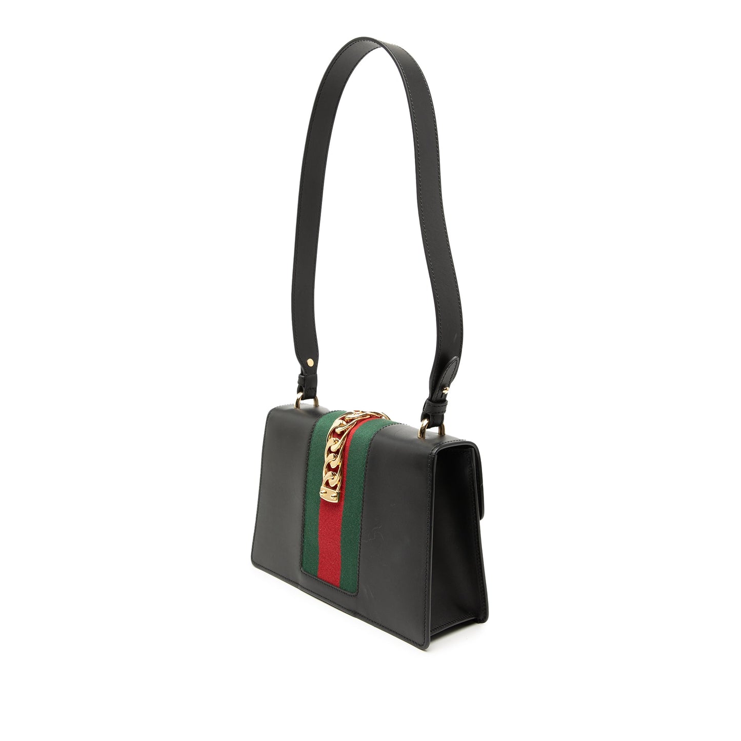 Gucci Small Leather Sylvie Web Satchel