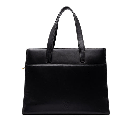 LOEWE Leather Anagram Satchel — Black