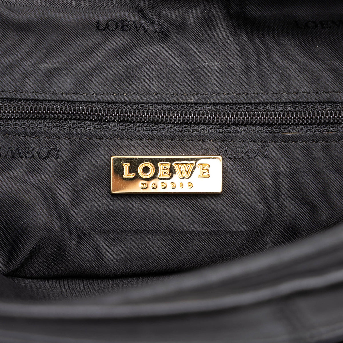 LOEWE Leather Anagram Satchel — Black