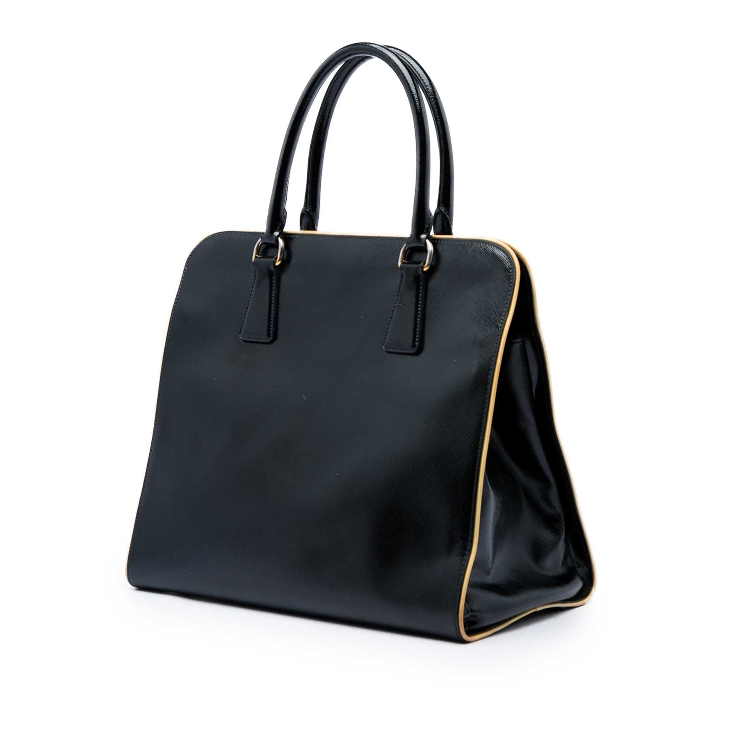 Prada Saffiano Vernice Open Pyramid Convertible Tote
