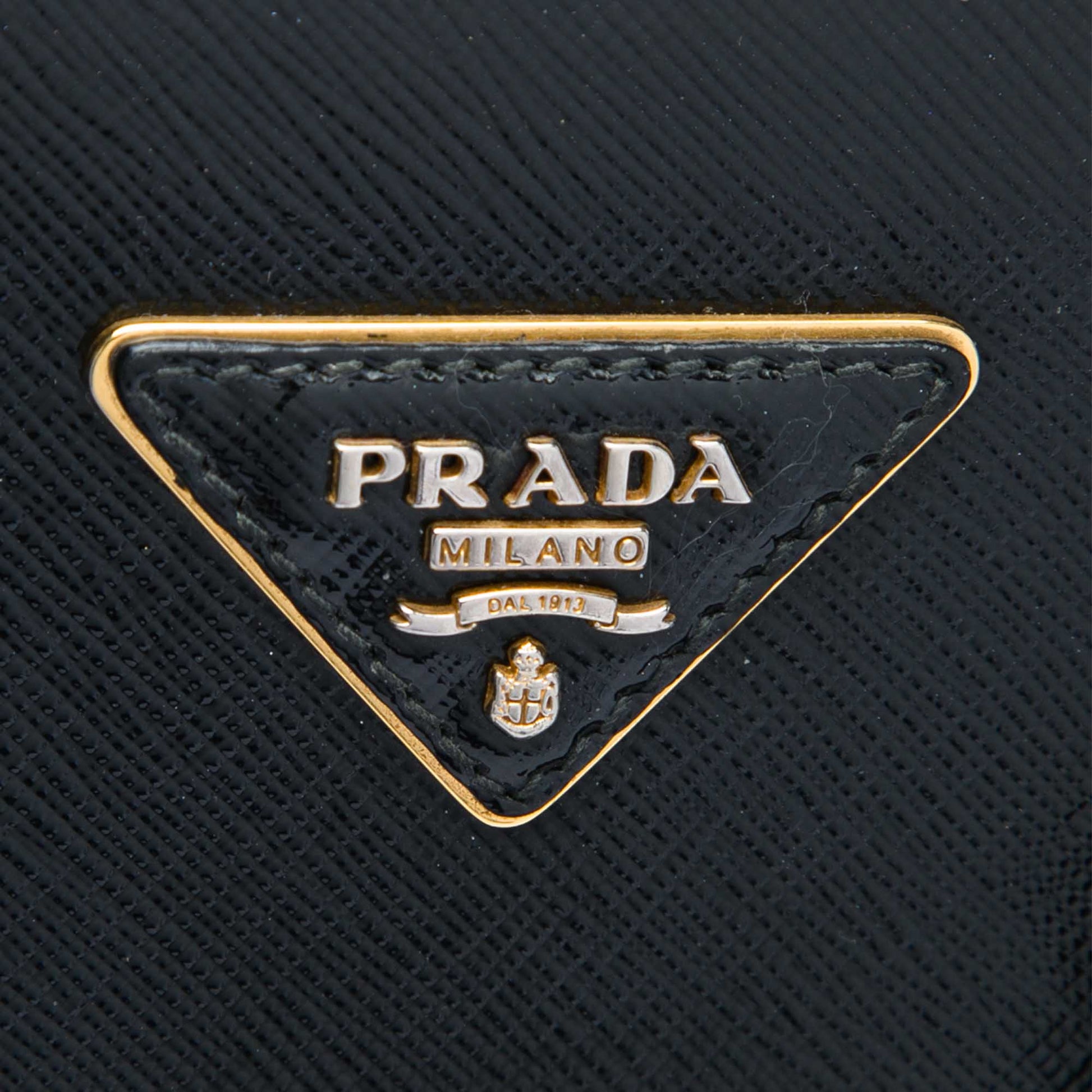 Prada Saffiano Vernice Open Pyramid Convertible Tote