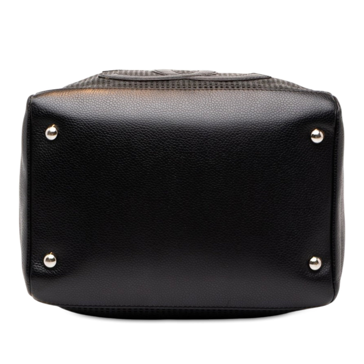 Chanel CC Perforated Caviar Bowler Bag — Black