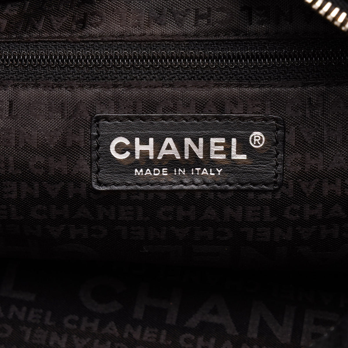Chanel CC Perforated Caviar Bowler Bag — Black