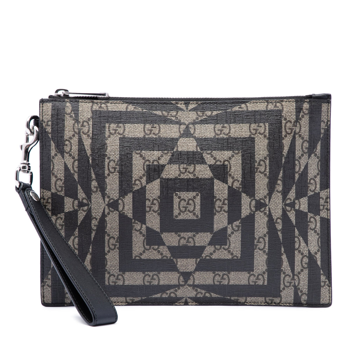 Gucci GG Supreme Caleido Clutch — Beige