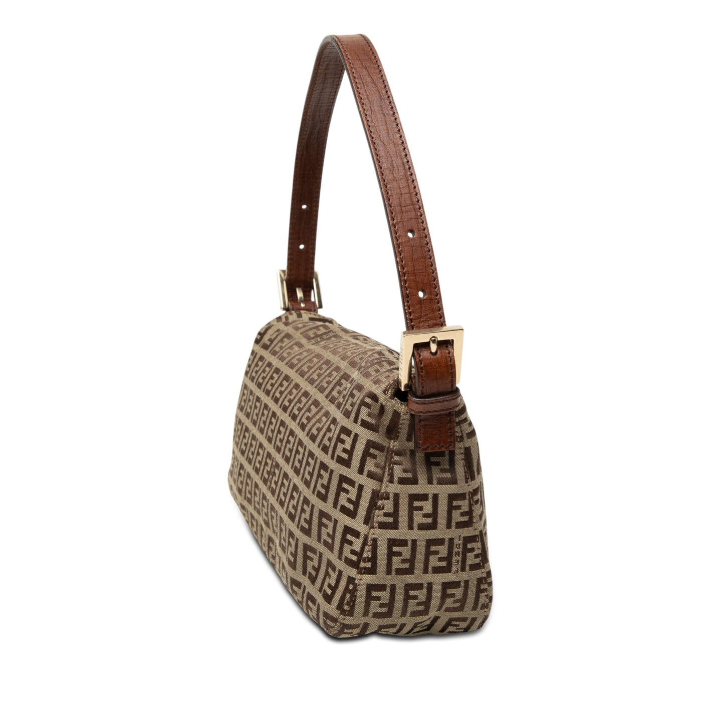 Fendi Zucchino Canvas Double Flap Shoulder Bag