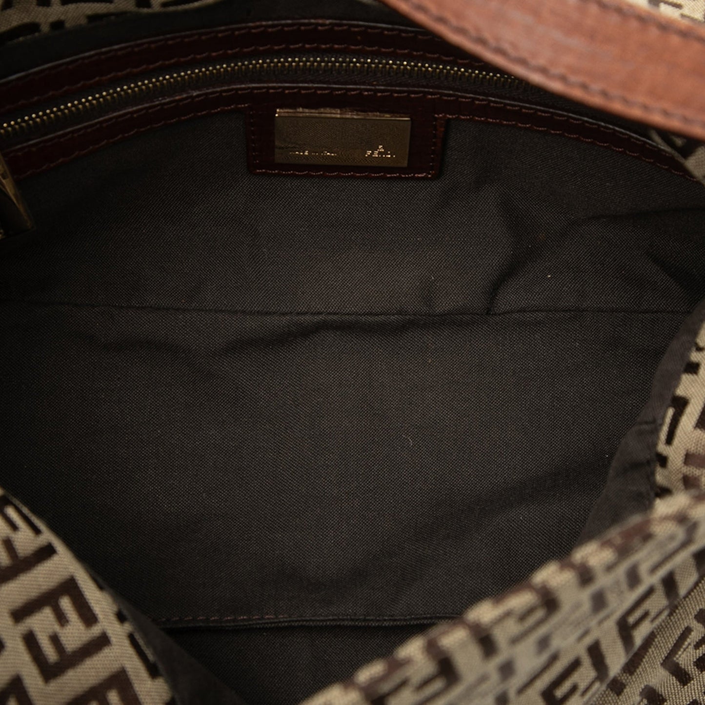 Fendi Zucchino Canvas Double Flap Shoulder Bag
