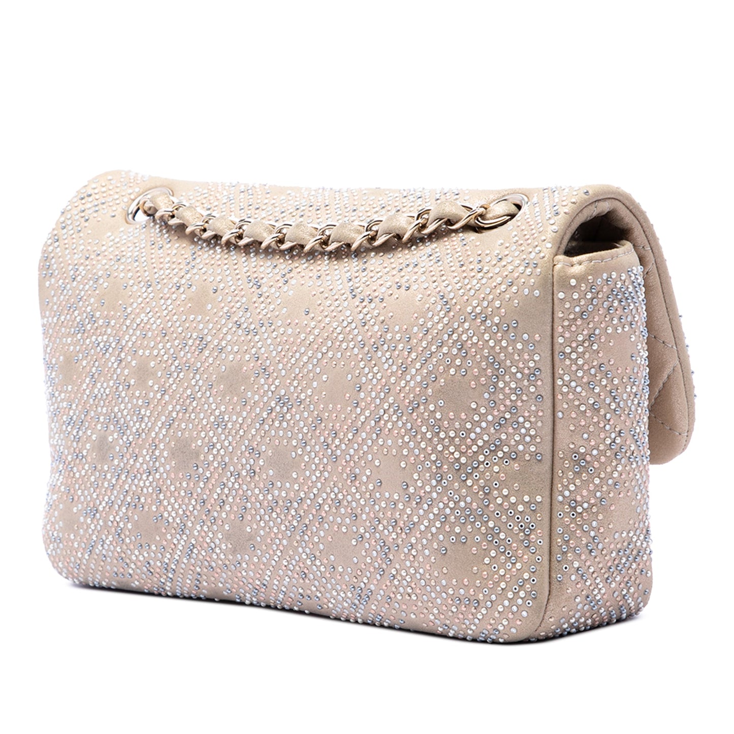 Chanel Medium Metallic Lambskin Embellished Mineral Nights Single Flap