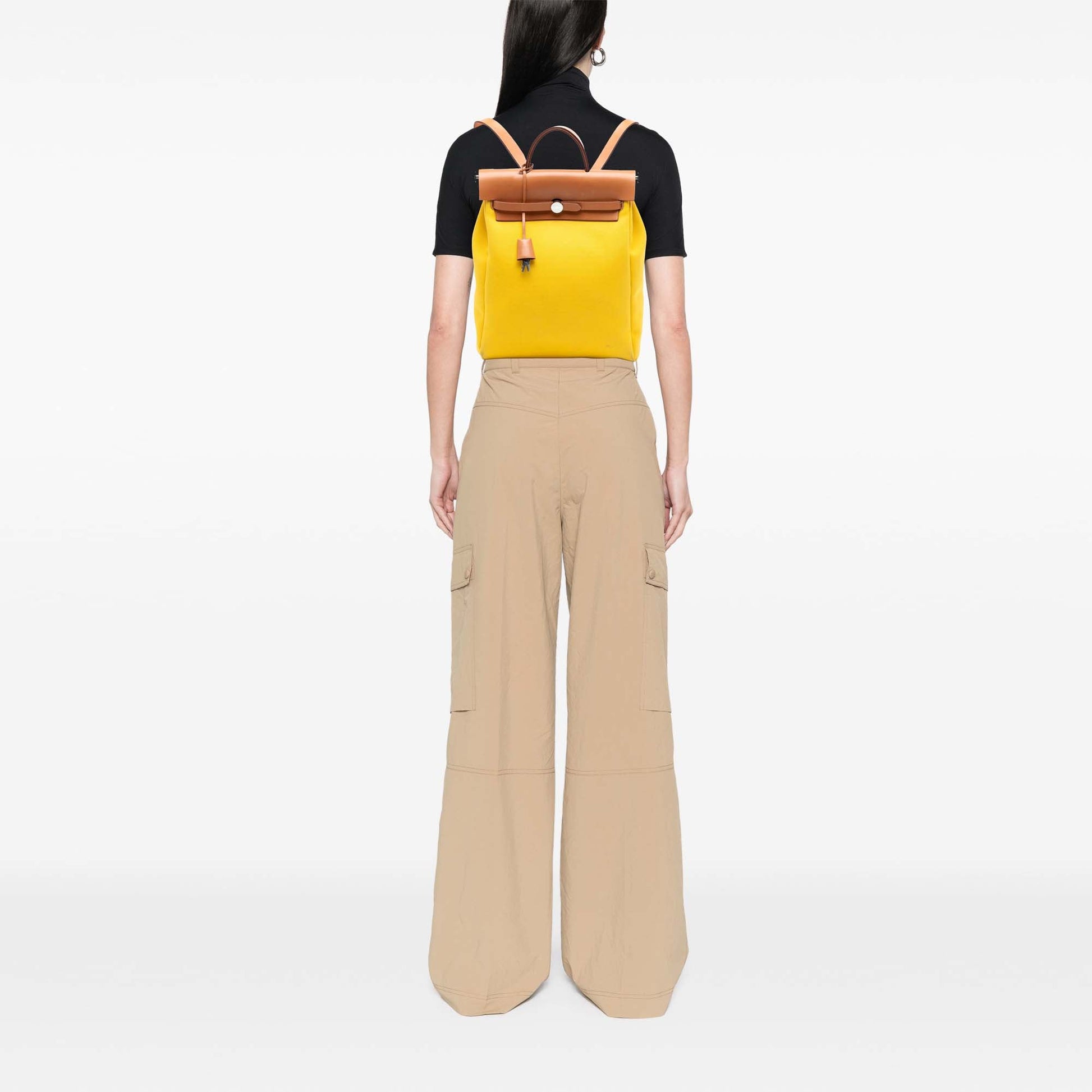 Hermès Toile Herbag A Dos Zip Retourne Backpack