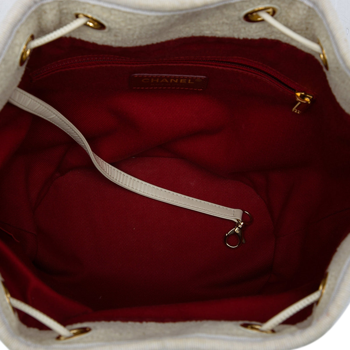 Chanel Small Tweed Deauville Drawstring Bucket Bag