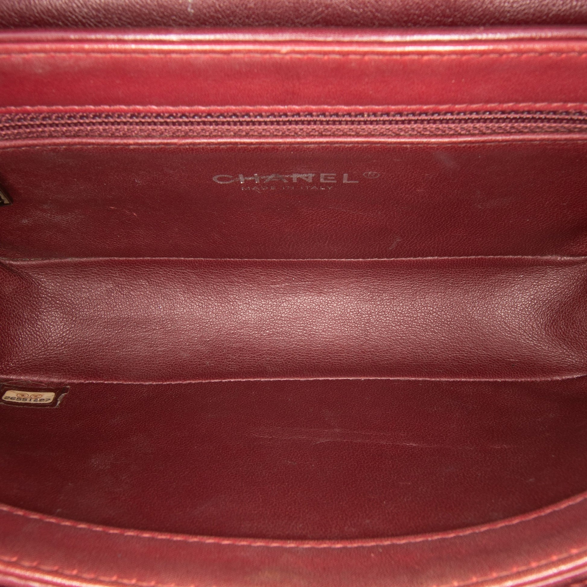 Chanel CC Stitched Calfskin Chain Flap